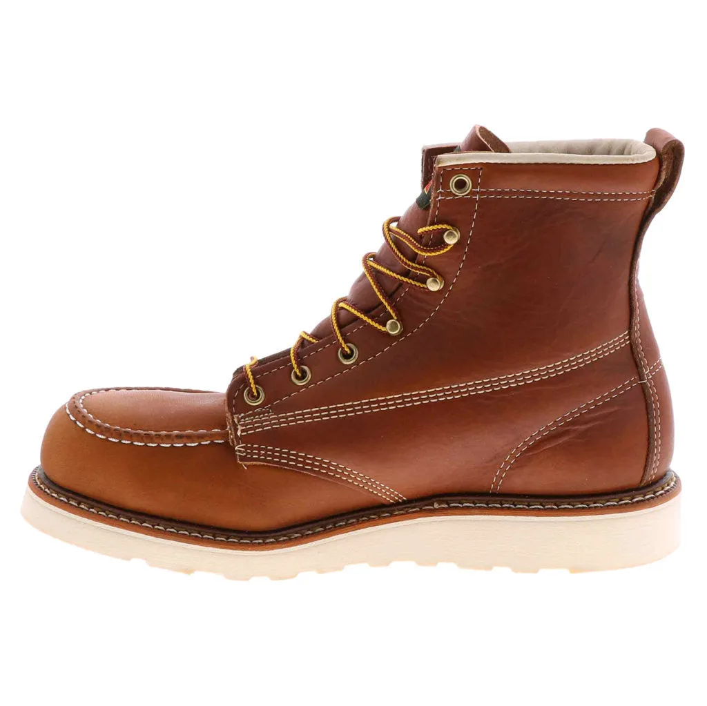 6 Inch Moc Toe Safety Toe Leather Men's Ankle Boots