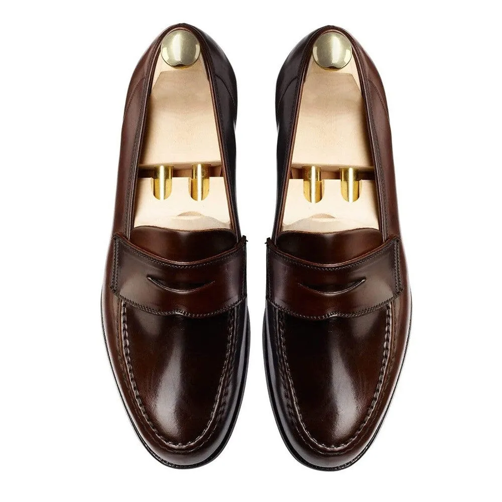 6CM/2.36 Inches CMR CHAMARIPA CMR CHAMARIPA Men's Dark Brown Cordovan Penny Loafers