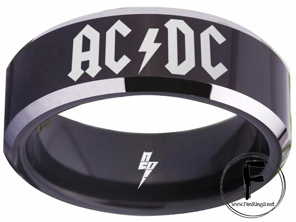 ACDC Ring Black & Silver Wedding Ring  #ACDC #thunderstruck