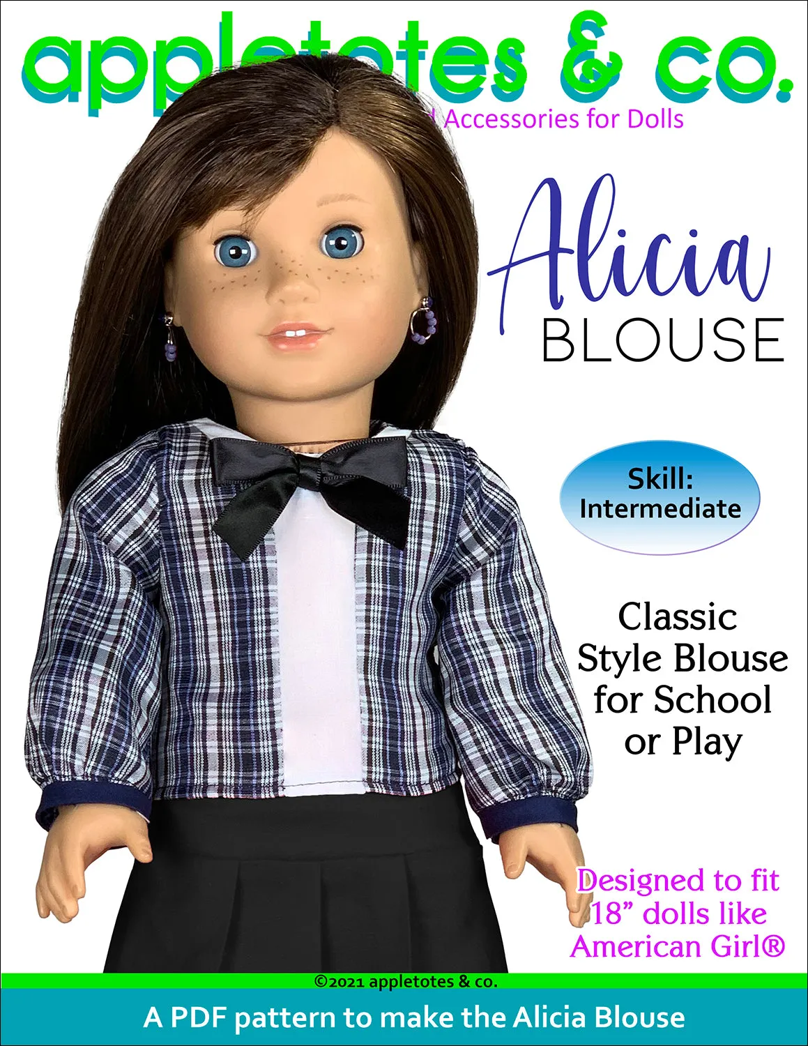 Alicia Blouse 18 Inch Doll Sewing Pattern