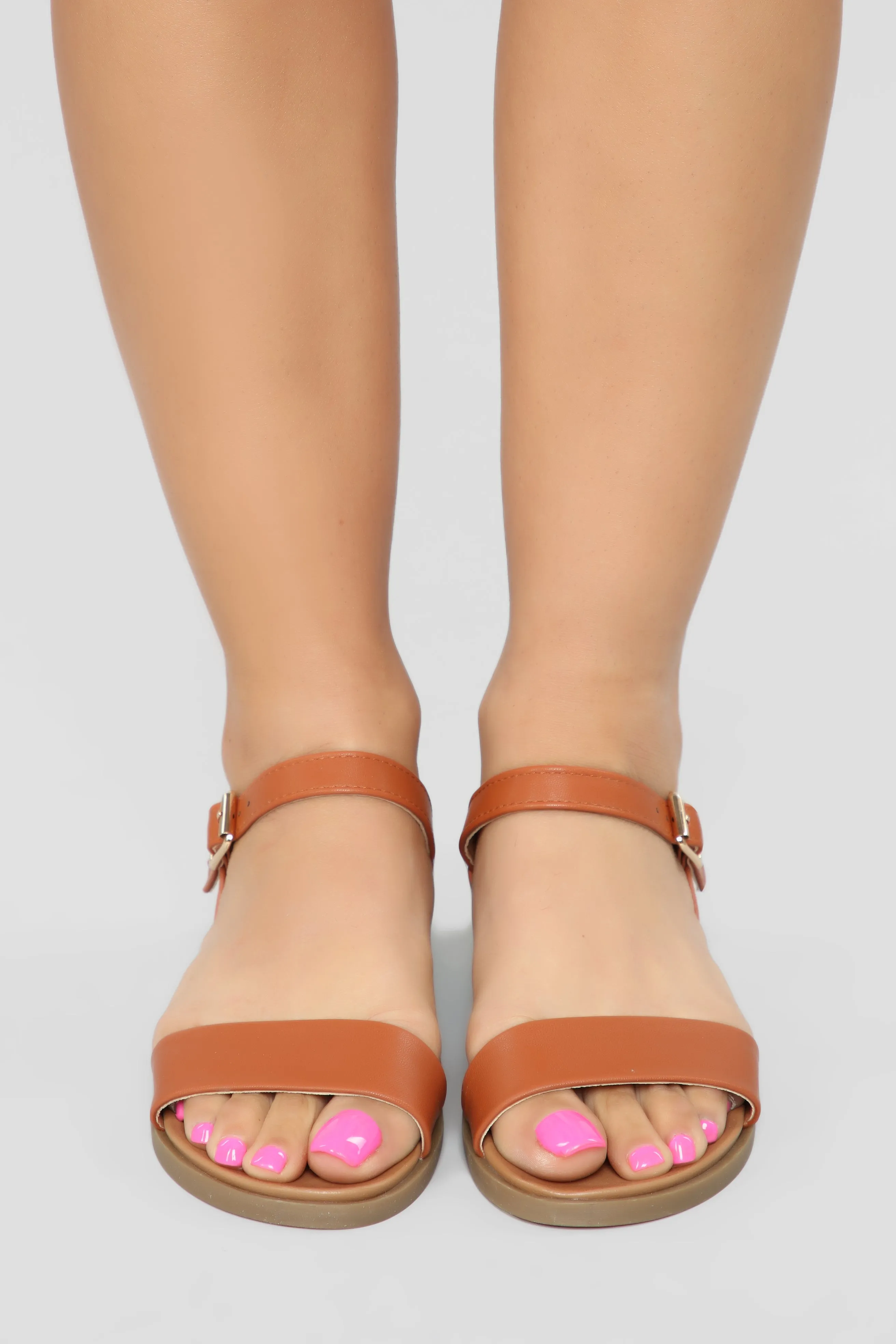 Always Adorable Flat Sandals - Cognac