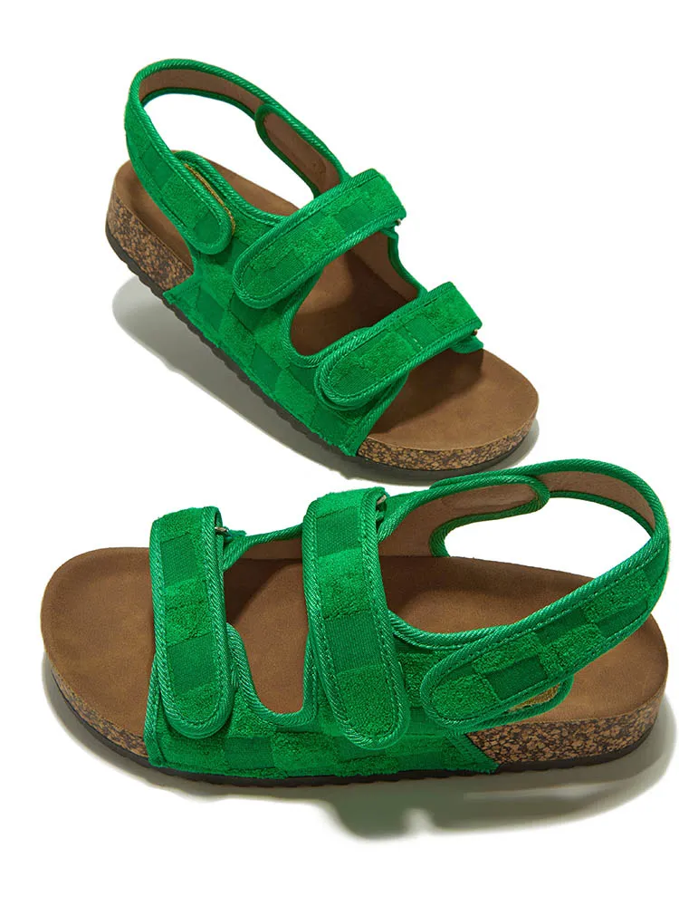 Amozae-Velcro Flat Sandals