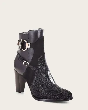 Ankle black stingray bootie