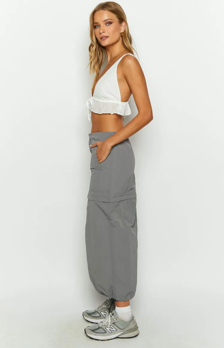 Astin Grey Cargo Midi Skirt