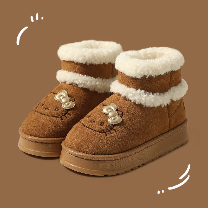 Authentic Brown Kitty Fuzzy Snow Boots KI661