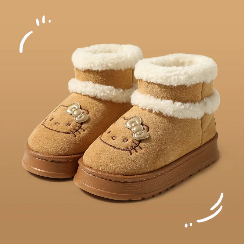 Authentic Brown Kitty Fuzzy Snow Boots KI661