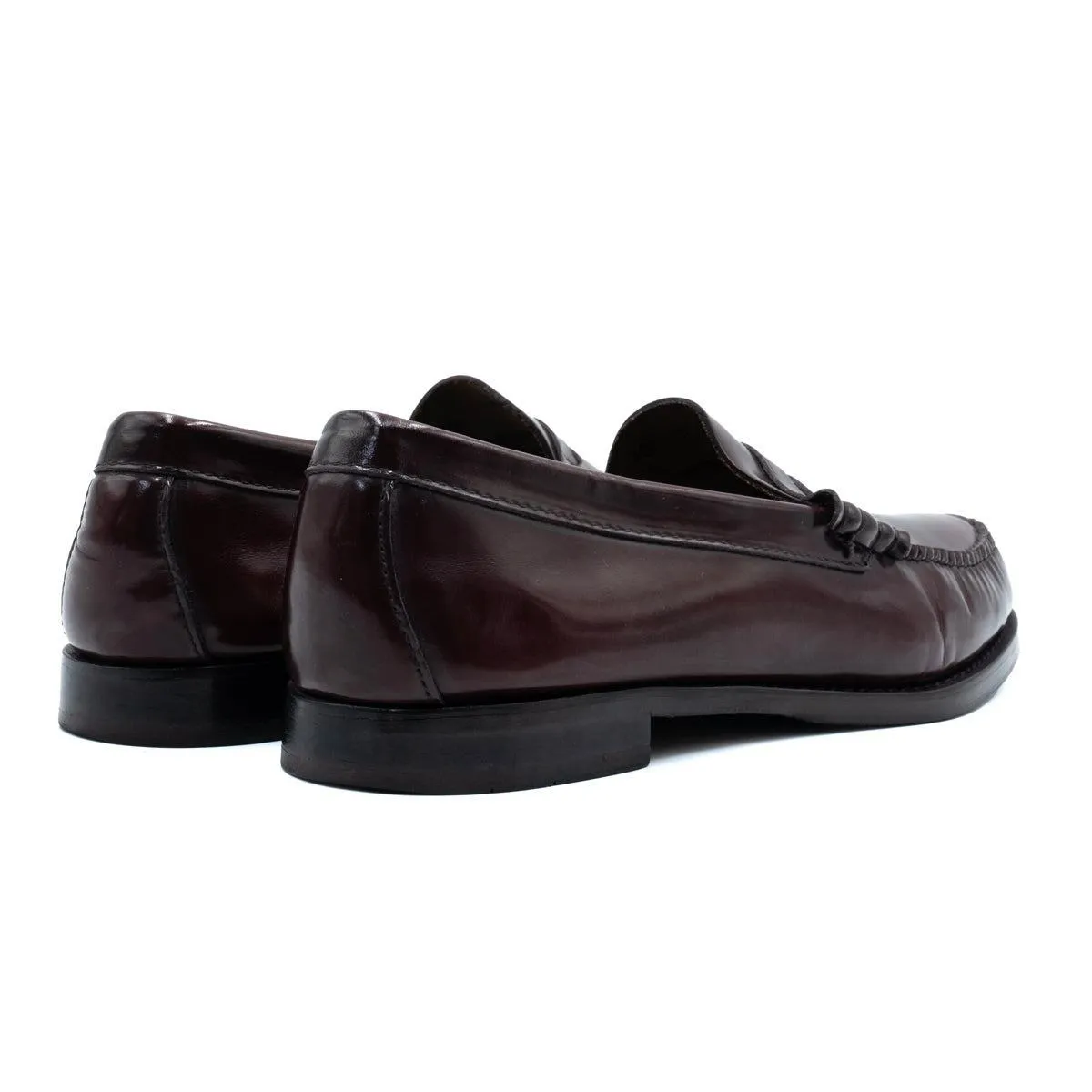 Bass Larson Weejuns Formal Slip Ons Leather Burgundy Colour For Men