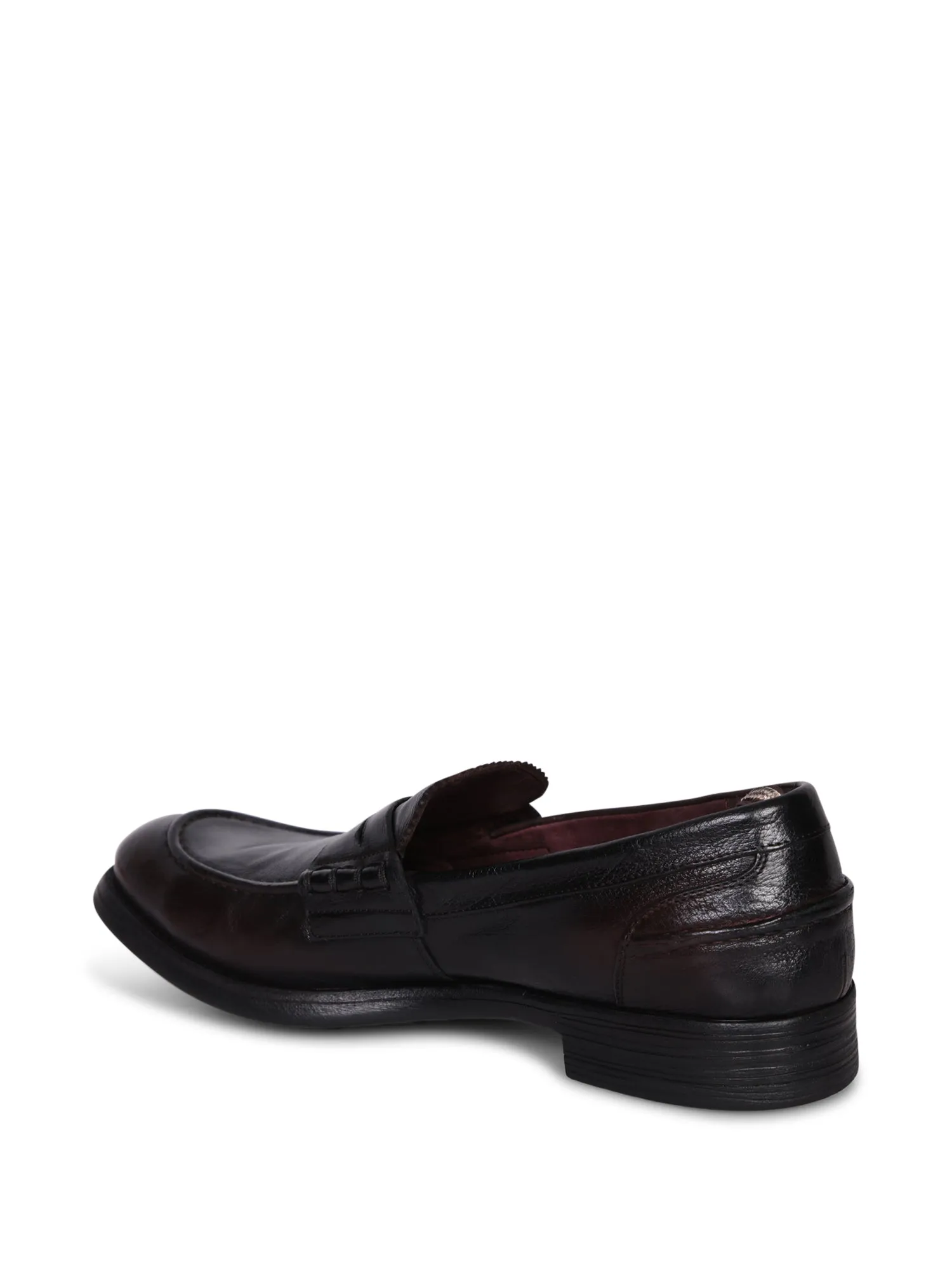 Black leather Penny loafers