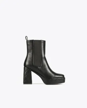 Black platform ankle boots