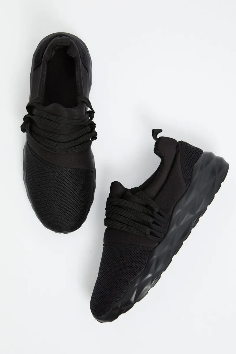 Black Strap Detail Sneakers