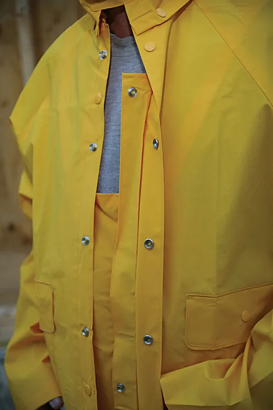 Boulder Creek Yellow PVC-Coated Rayon Three Piece Rain Suit Large