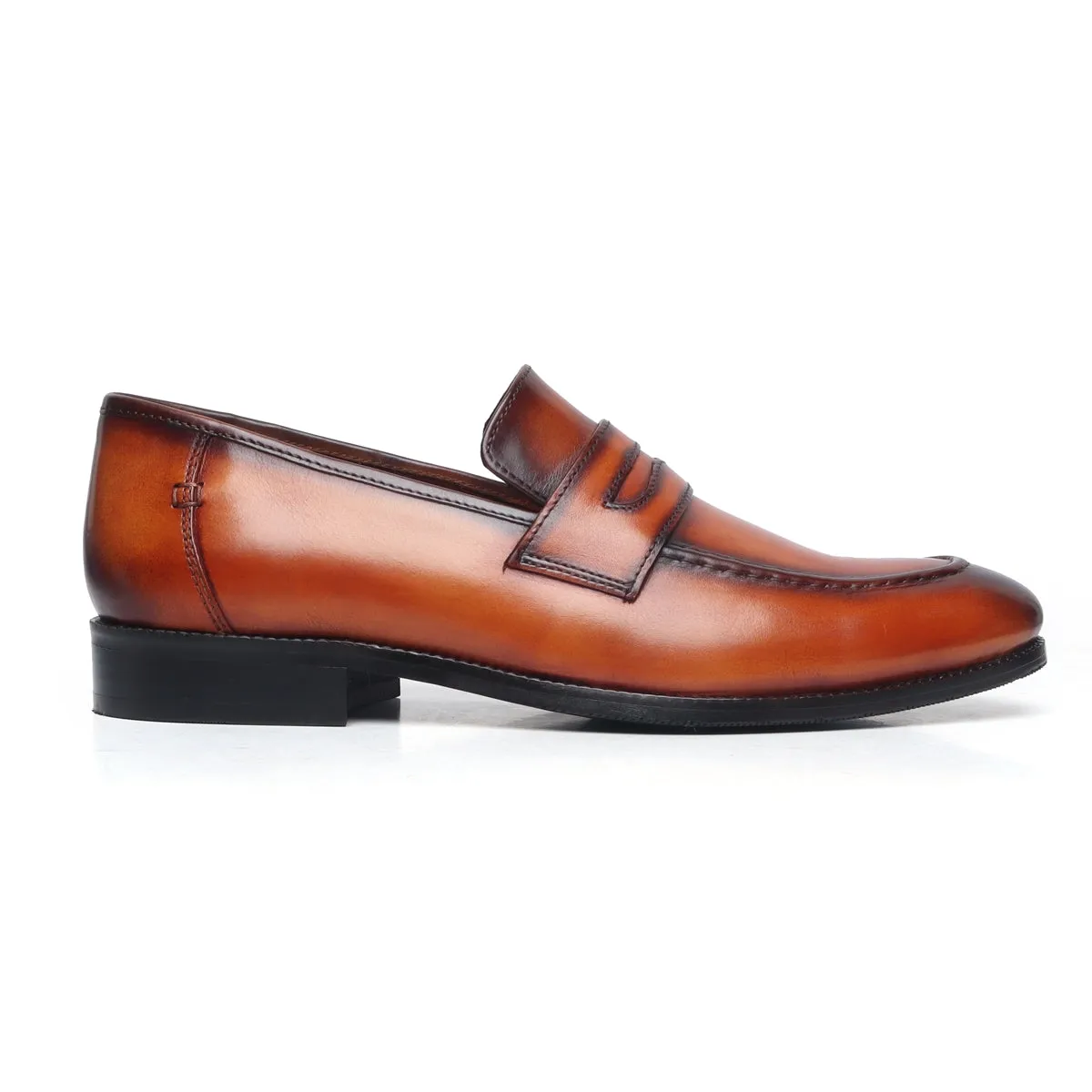 Burnished Tan Penny Loafers