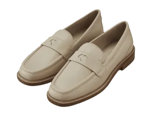 Charlotte Penny Loafers in Latte Matt Calfskin