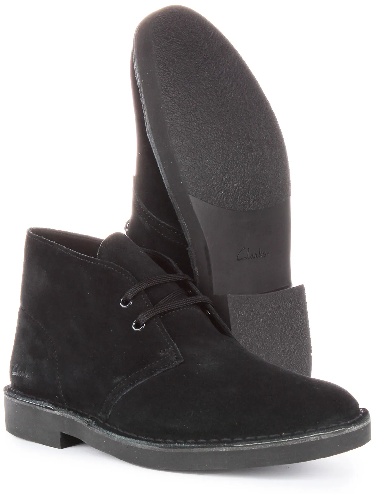 Clarks Desert Boot Evo In Black Suede For Men