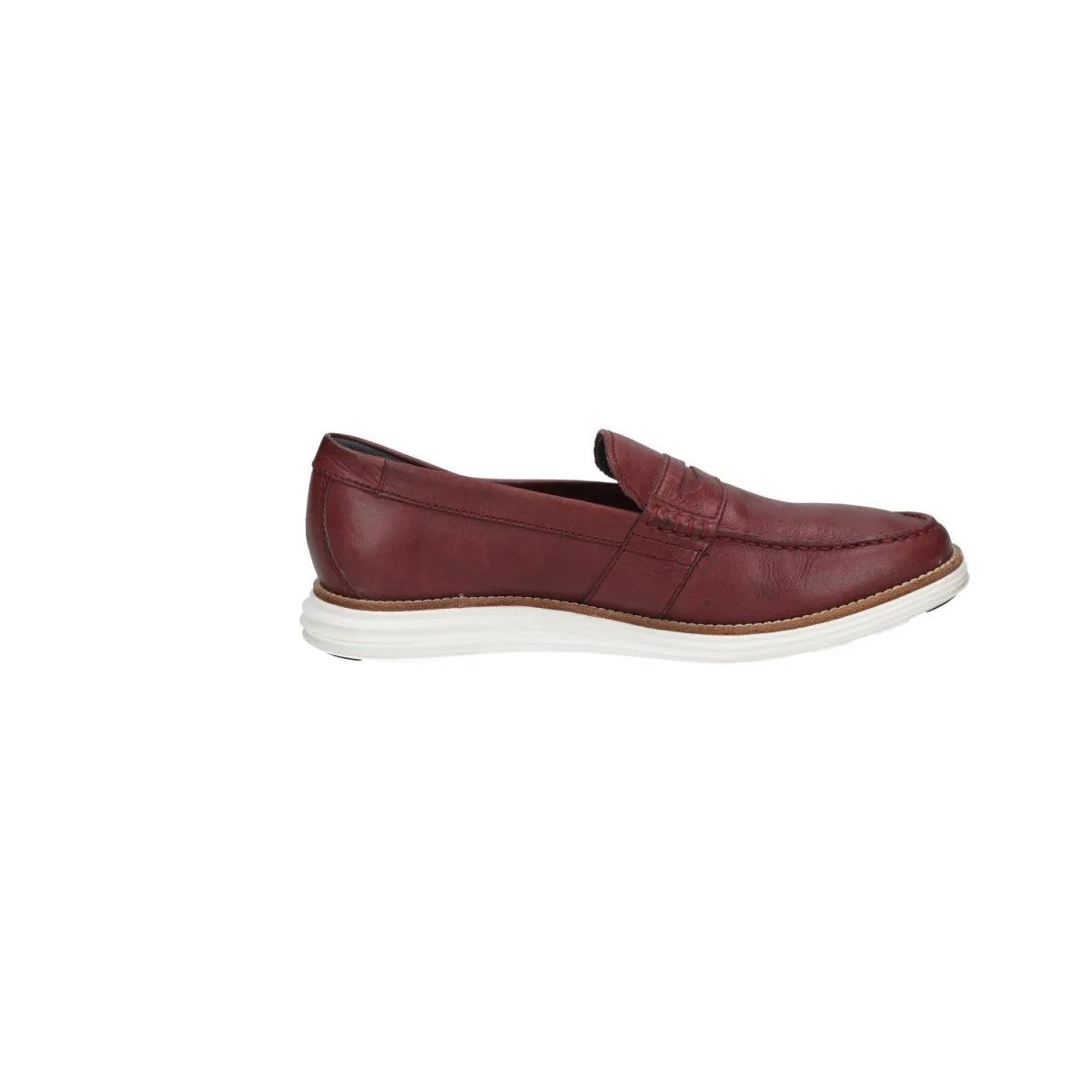 Cole Haan Lunargrand Penny Loafers Leather Burgundy Colour For Men