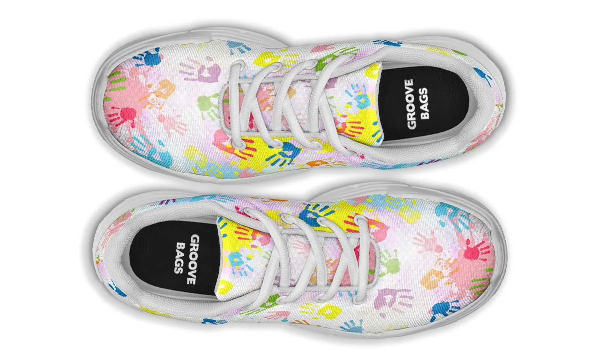 Colorful Handprint Chunky Sneakers