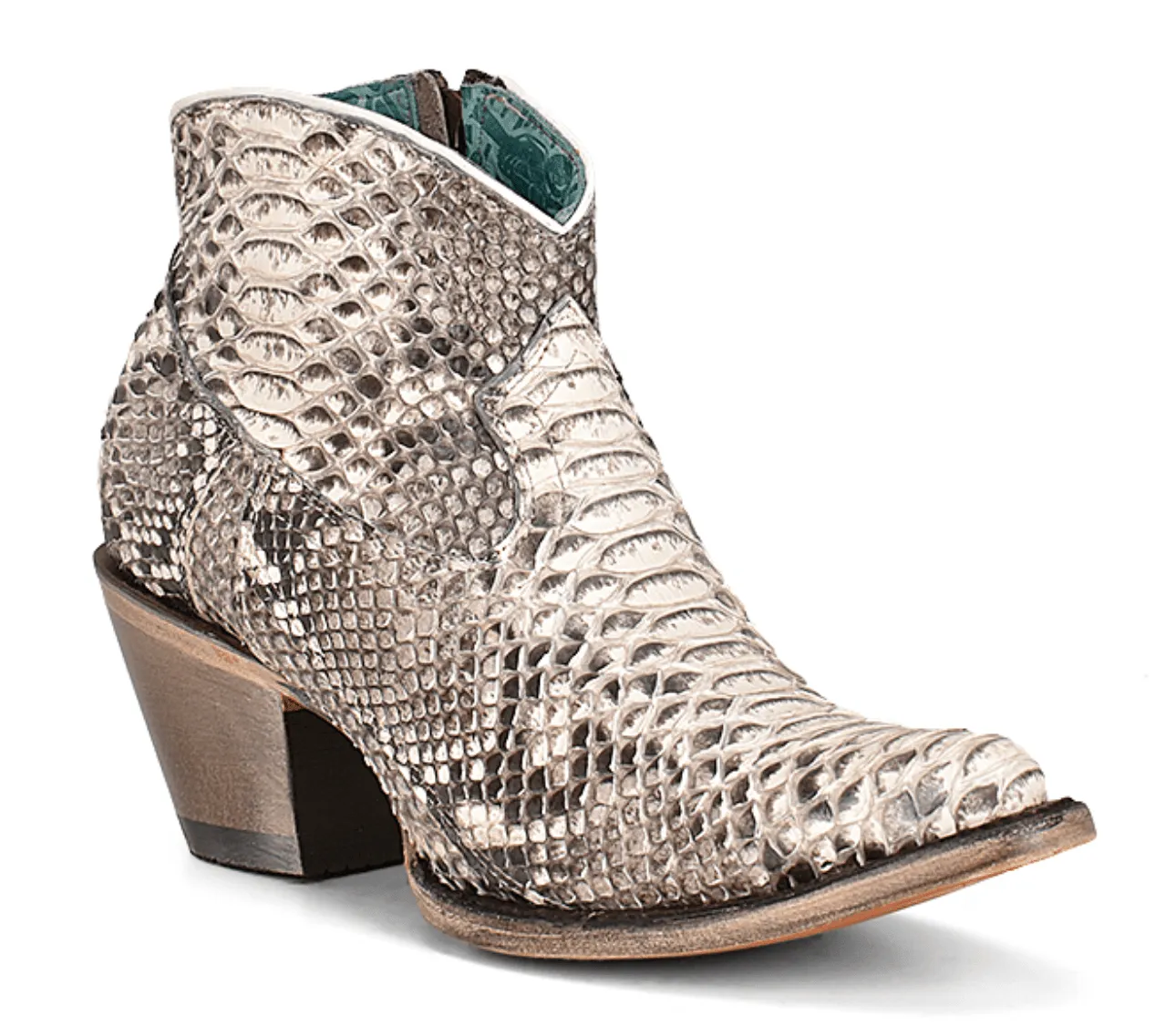 Corral Women's Natural Python J Toe Bootie A4319