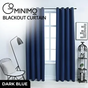 Dark Blue Velvet Blackout Curtains Set of 2, Thermal Insulated - Gominimo