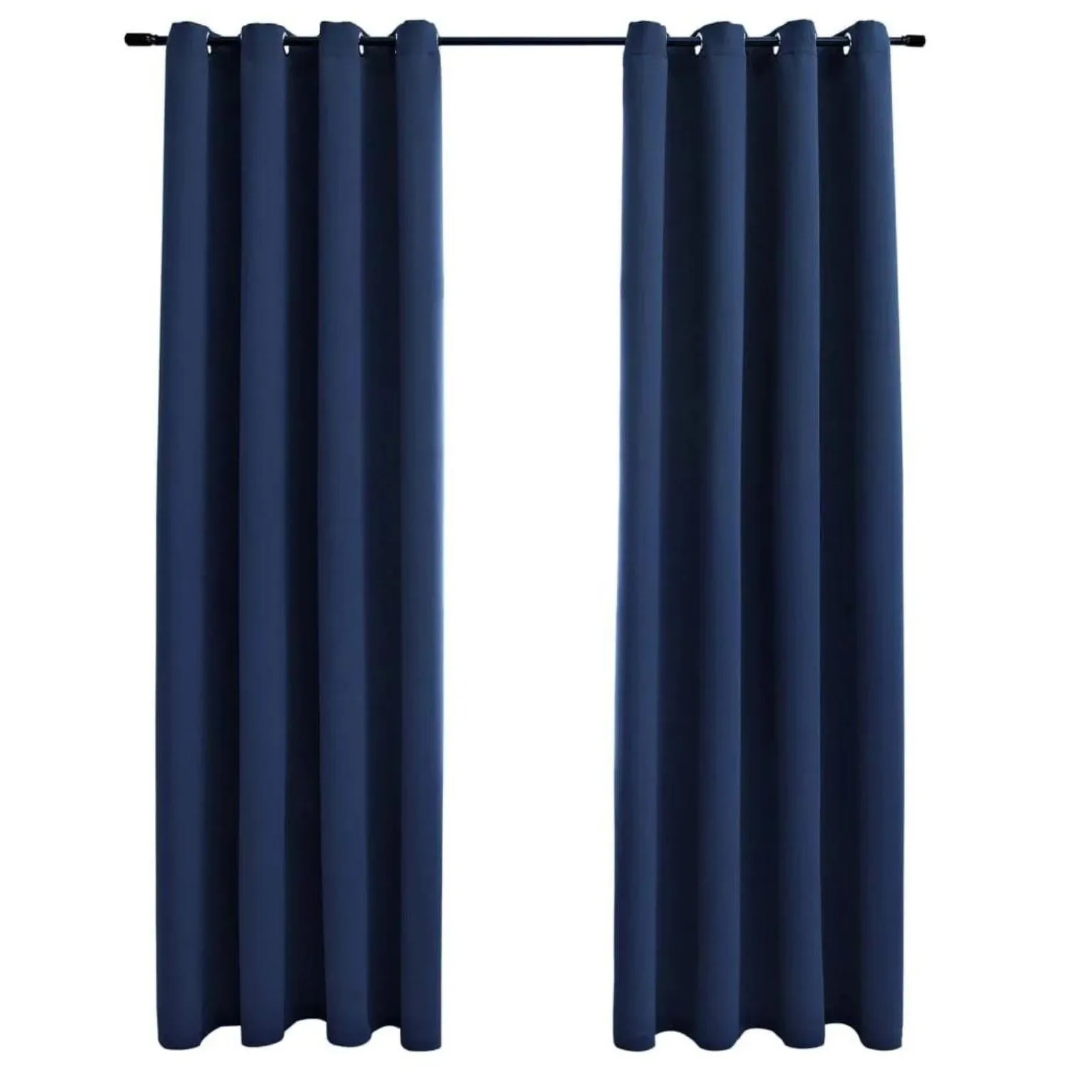 Dark Blue Velvet Blackout Curtains Set of 2, Thermal Insulated - Gominimo