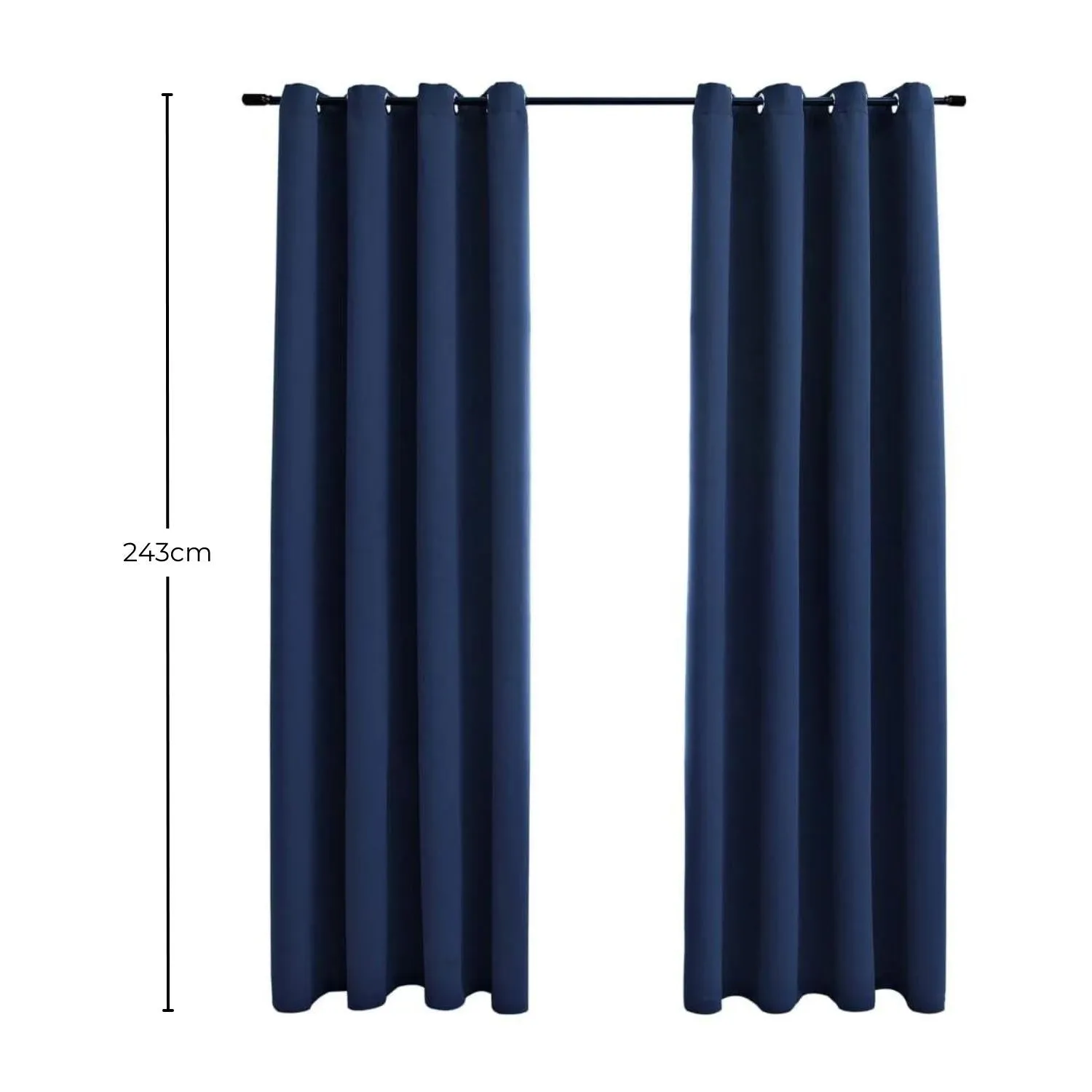 Dark Blue Velvet Blackout Curtains Set of 2, Thermal Insulated - Gominimo