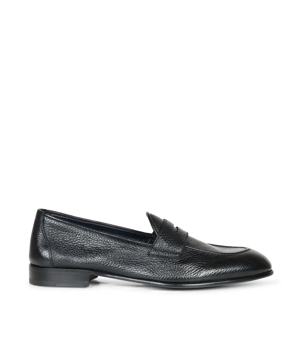 Deerskin Penny Loafer in Black