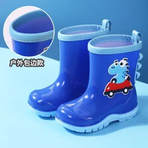 DINO IN A CAR GUM BOOTS -BLUE