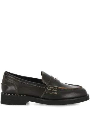 Earth Brown Calf Leather Loafers