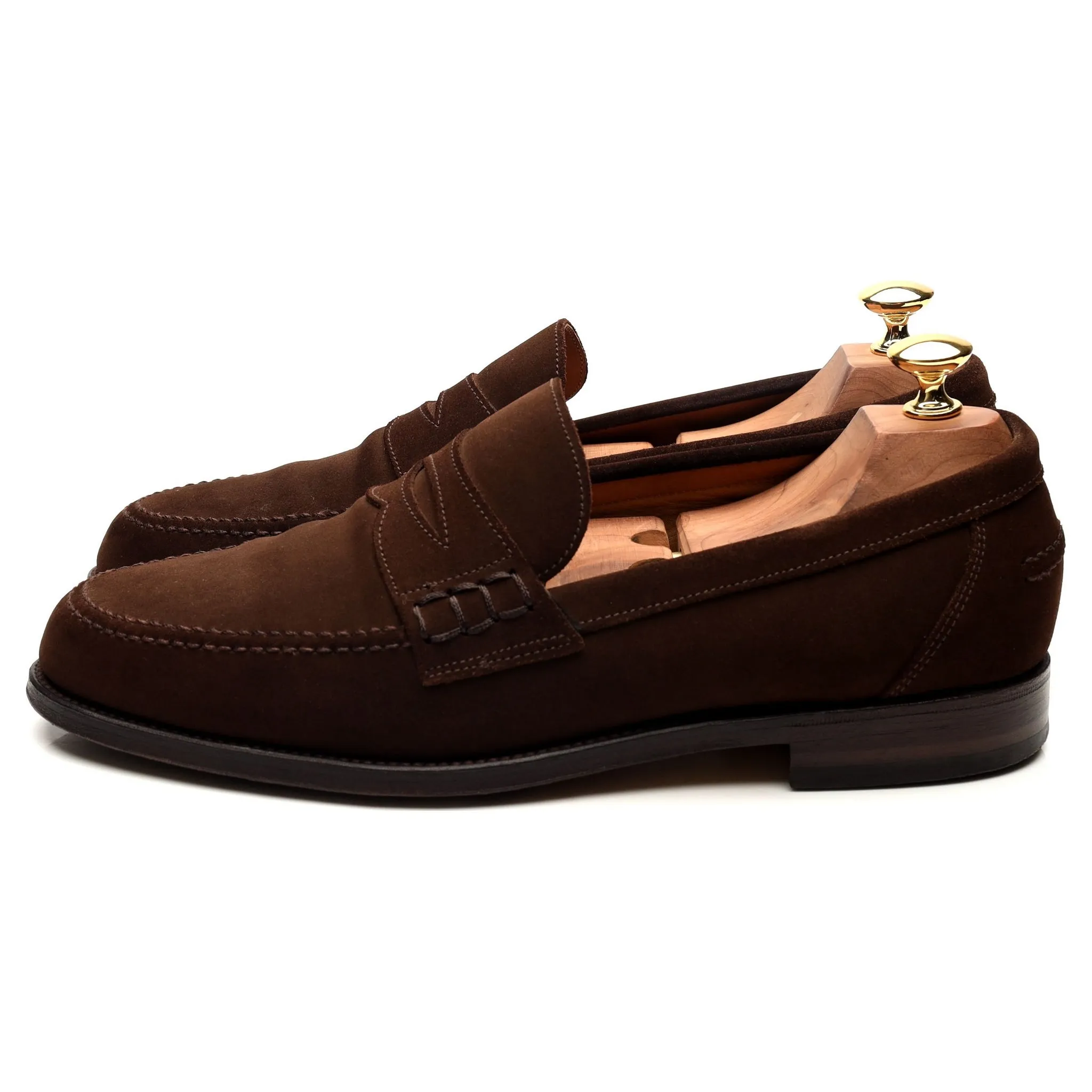 'Exeter' Dark Brown Suede Loafers UK 9 EX