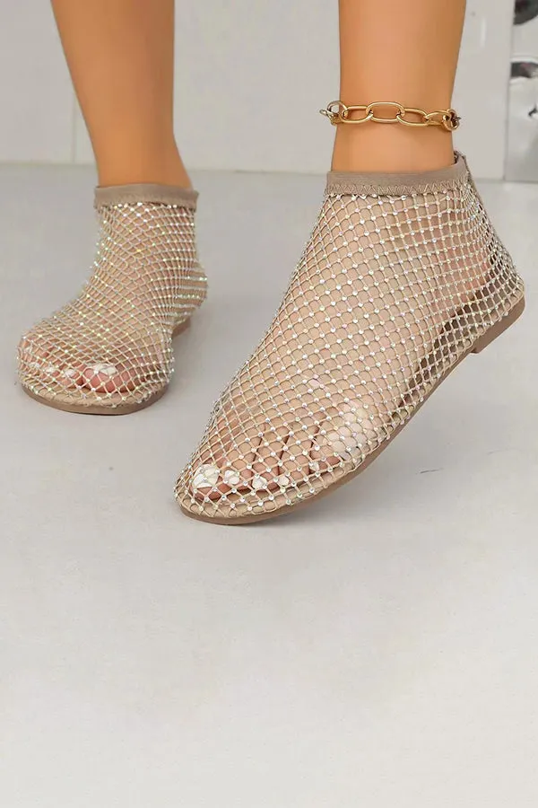 Fashionable Diamond Flat Hollow Sandals