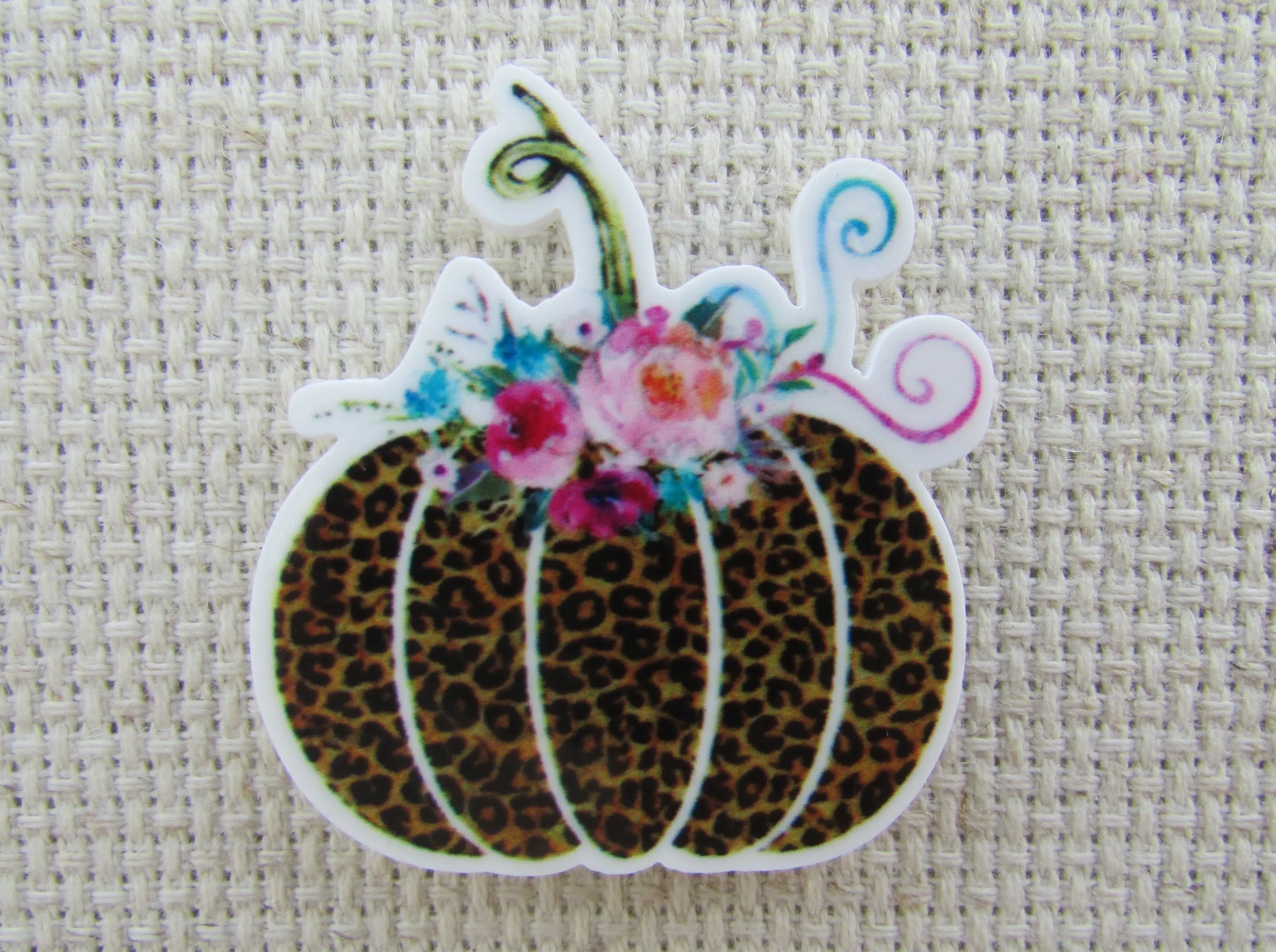 Festive Animal Print Pumpkin Needle Minder, Cover Minder, Magnet