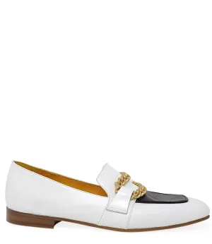 Flat Loafer Wht/Blk