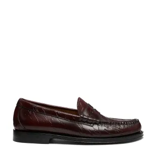 G.H.Bass x Maharishi Larson Penny Loafers Wine Embossed Leather