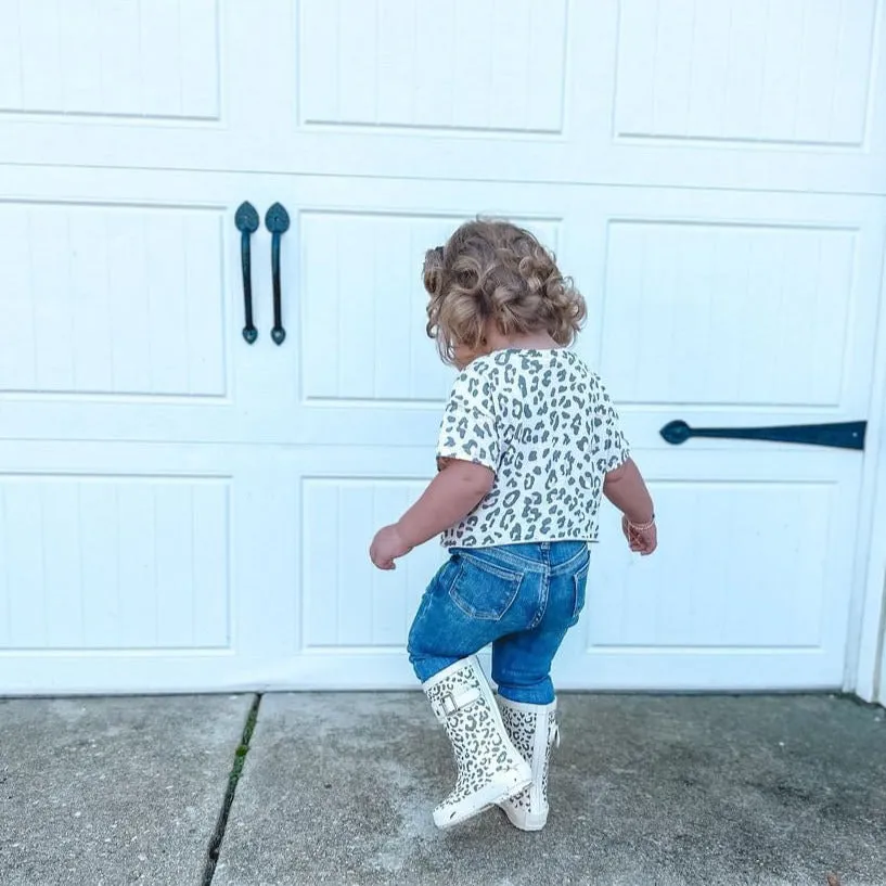 Girls Rain Boots in Leopard - Pavlova