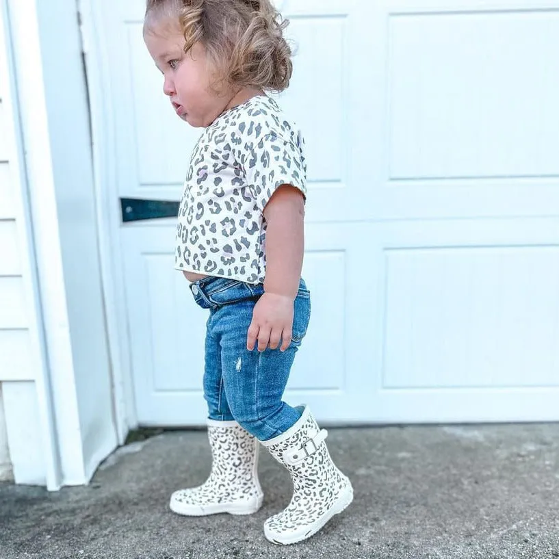 Girls Rain Boots in Leopard - Pavlova