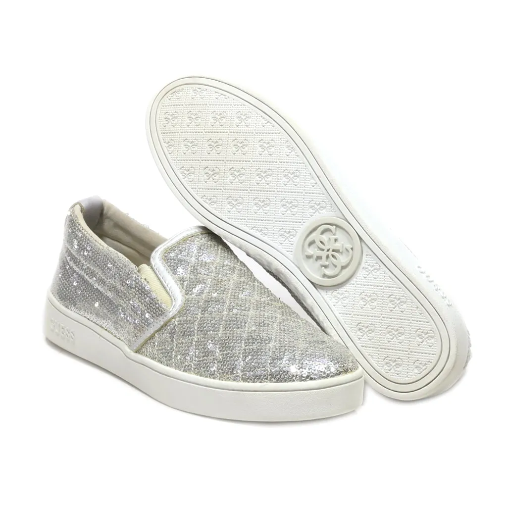 Guess Low-Top Sneakers Fabric Silver Colour For Women