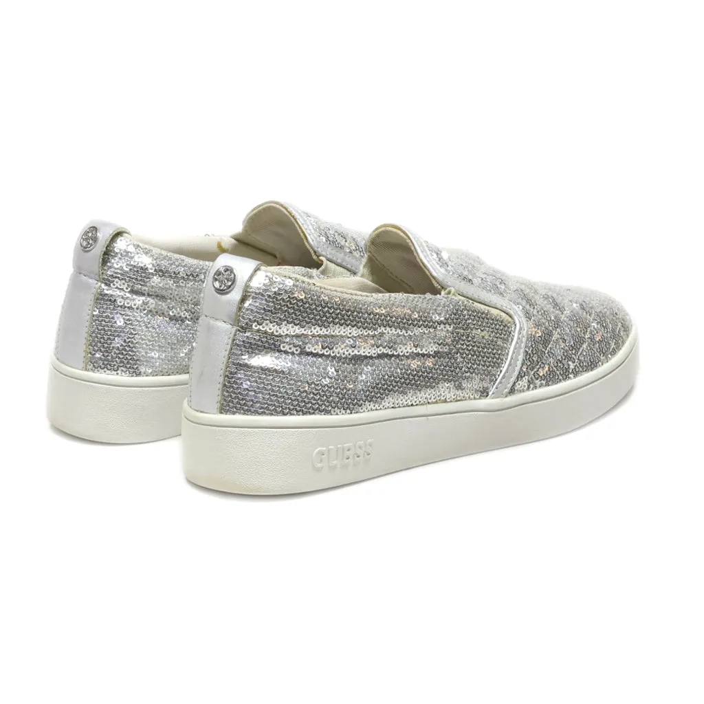 Guess Low-Top Sneakers Fabric Silver Colour For Women