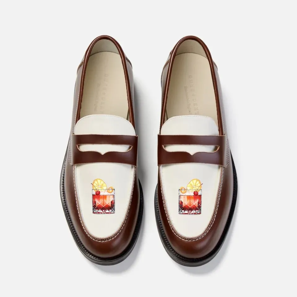 Hand-Painted Motif Penny Loafer - Men's