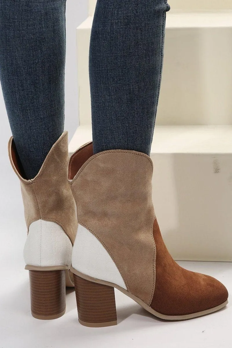 Hannah Suede Heeled Ankle Booties