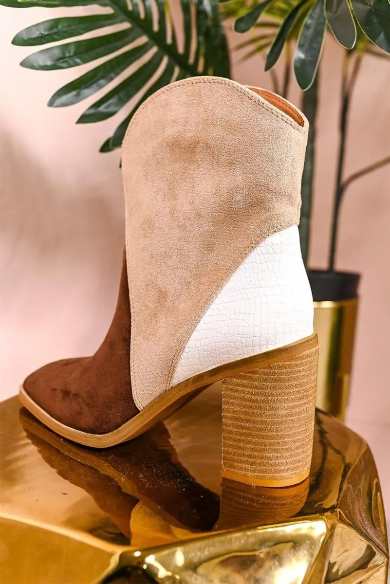 Hannah Suede Heeled Ankle Booties