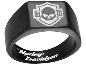 Harley Davidson Ring 10mm Black Titanium Skull HD Ring | #HarleyDavidson #motorcycle