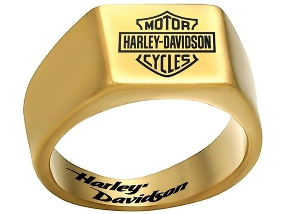 Harley Davidson Ring 10mm Gold Titanium Ring | #HarleyDavidson #motorcycle