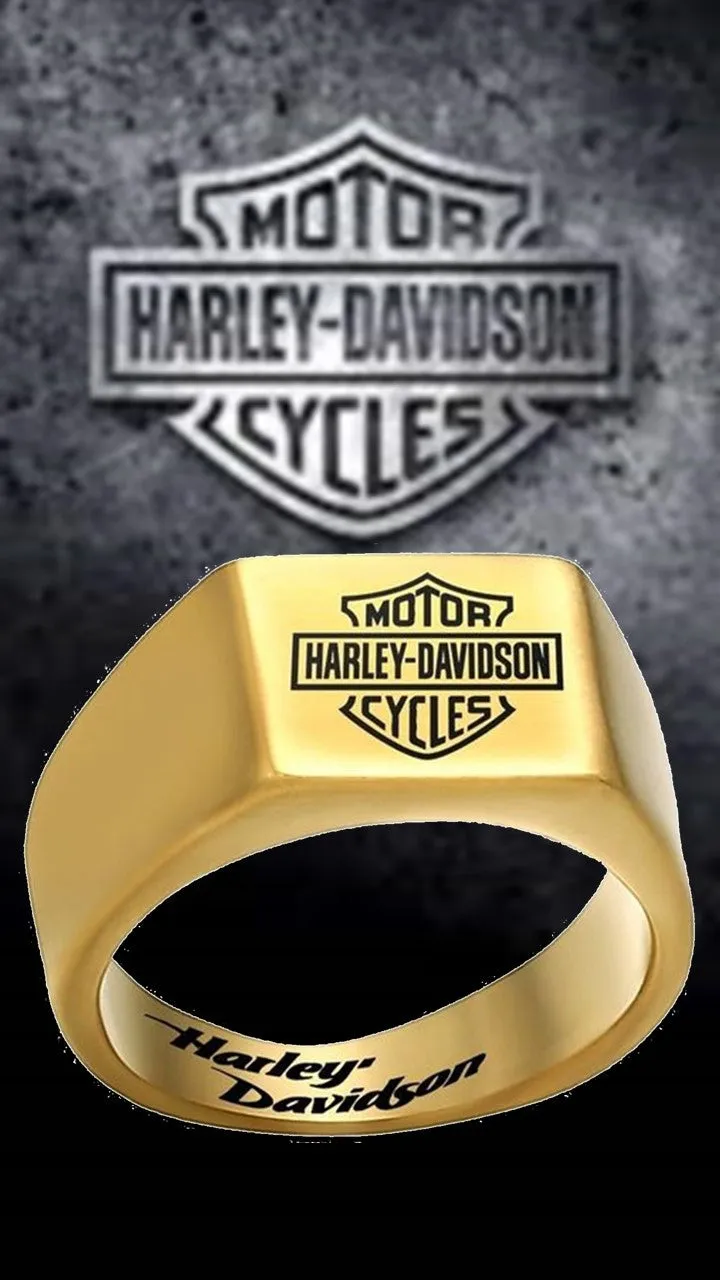 Harley Davidson Ring 10mm Gold Titanium Ring | #HarleyDavidson #motorcycle