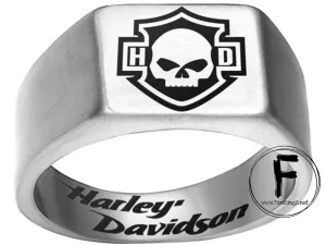 Harley Davidson Ring 10mm Silver Titanium Skull HD Ring | #HarleyDavidson #motorcycle