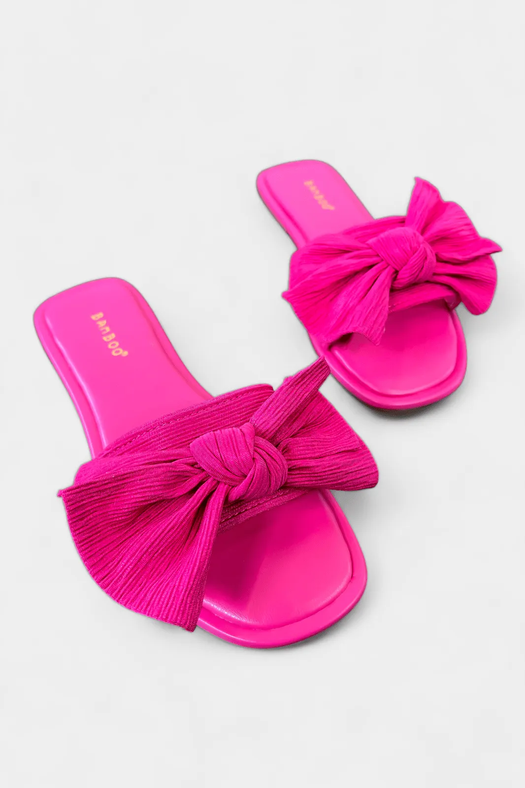 Hot Pink Bow Flat Sandals