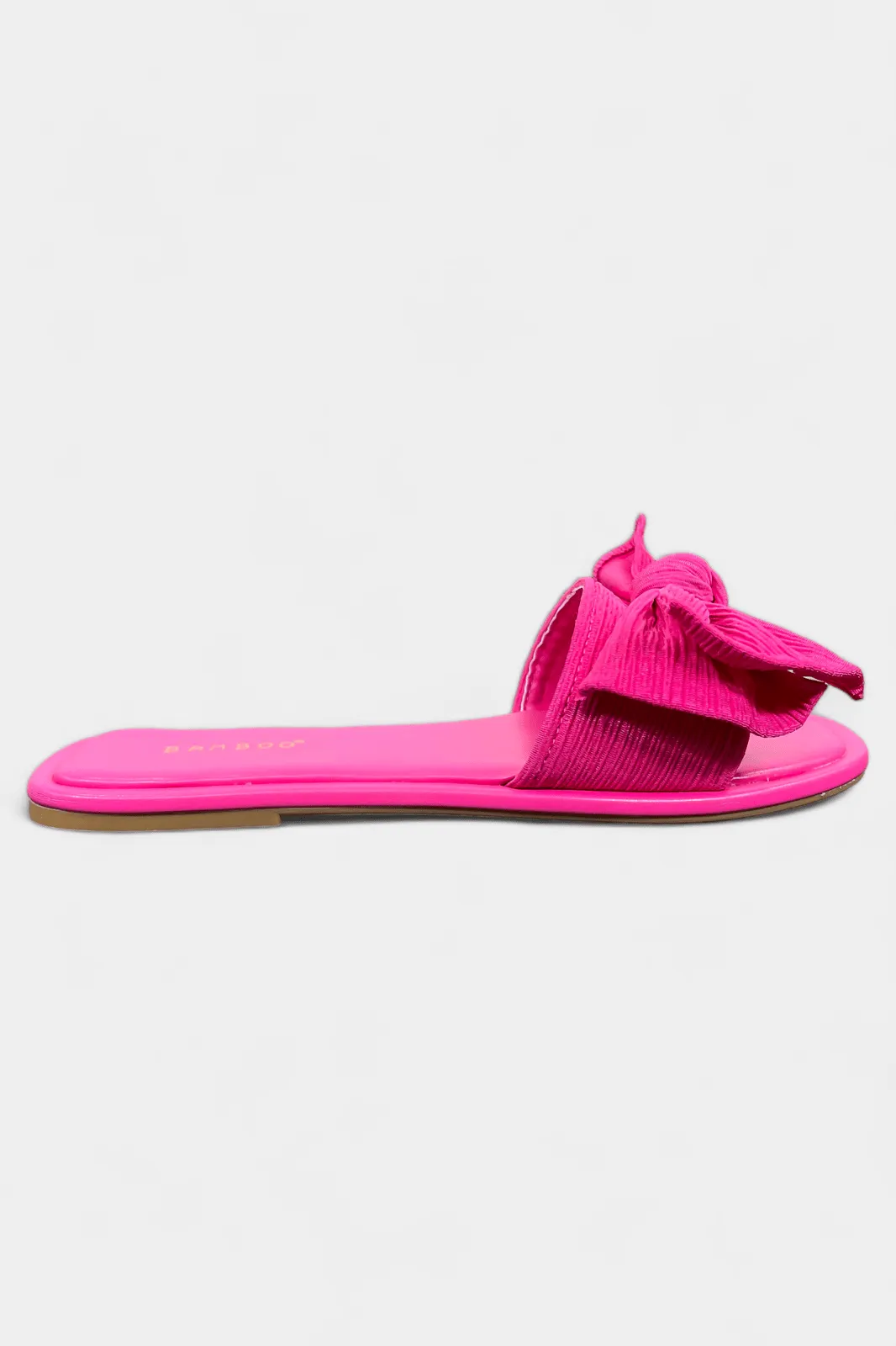 Hot Pink Bow Flat Sandals