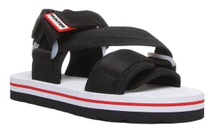 Hunter Beach Sandal In Black White Red