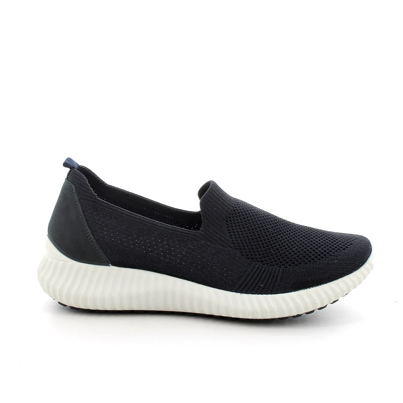 IGI & Co Italian Runner Sneakers - Black Textile Upper with White Sole, Memory Foam Insole