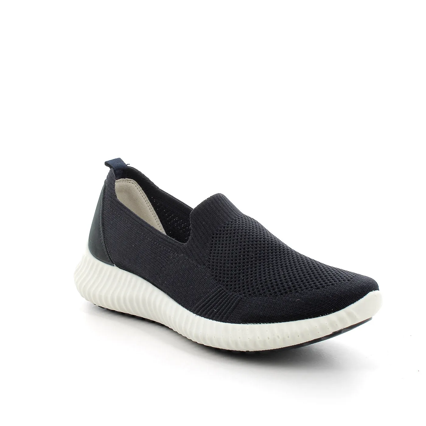 IGI & Co Italian Runner Sneakers - Black Textile Upper with White Sole, Memory Foam Insole