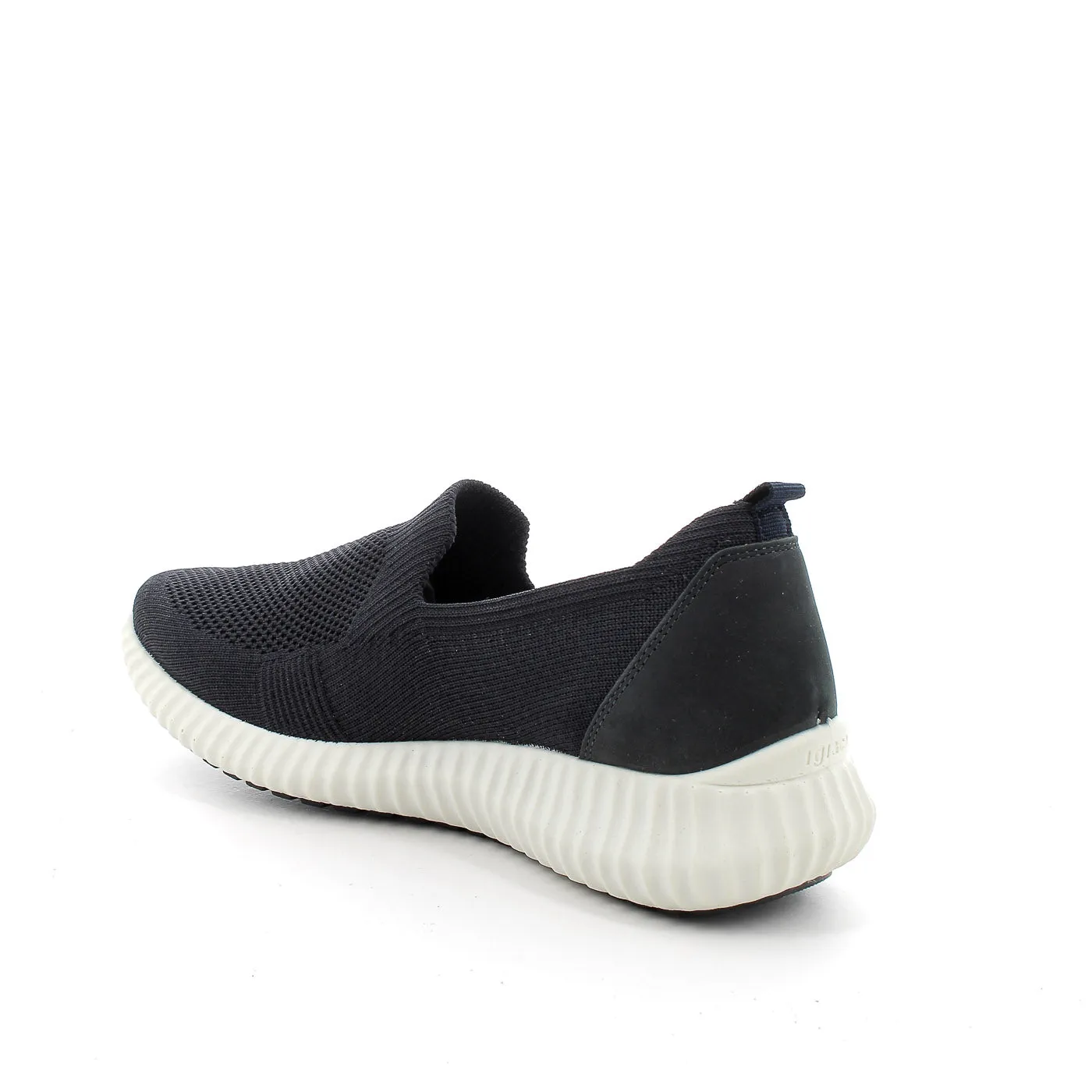 IGI & Co Italian Runner Sneakers - Black Textile Upper with White Sole, Memory Foam Insole