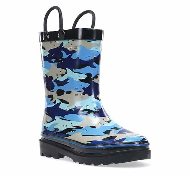 Kids Shark Chomp Rain Boot - Blue